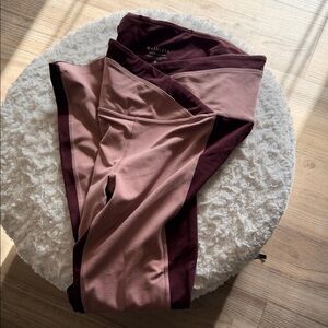 Athleta Rose and Maroon Leggings